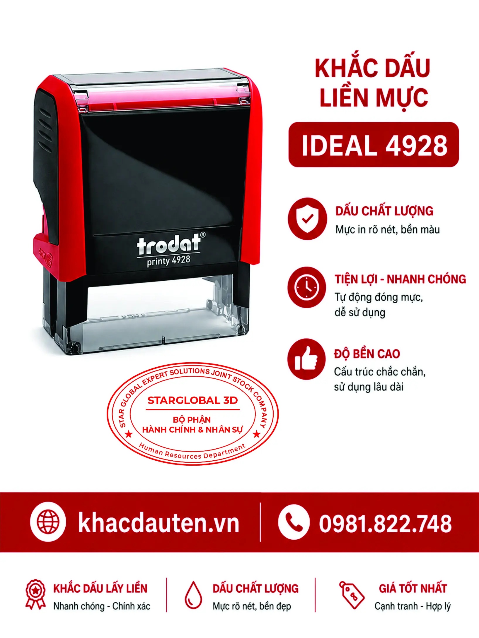 Khắc dấu oval bộ phận nhân sự